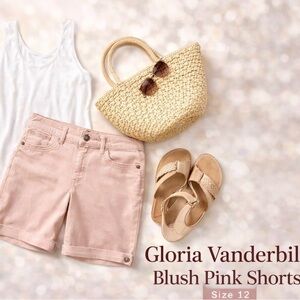 Gloria Vanderbilt Blush Pink Bermuda Shorts, Size 12 Missy
